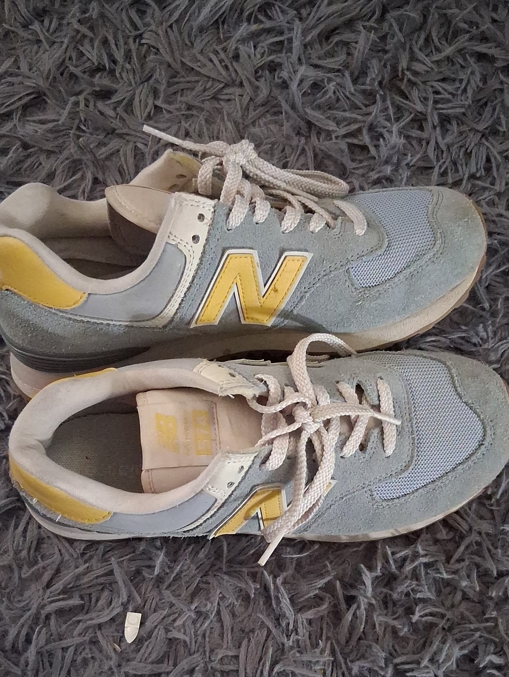 New Balance Gray and Yellow Women's Sneakers